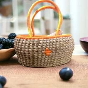 Venta de fábrica, cesta de hierba Sabai Natural ecológica hecha a mano con asa, cesta de mimbre tejida a mano para cesta de almacenamiento de regalo - Product Image 3