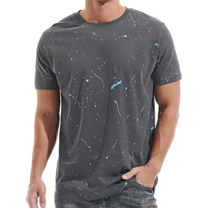 T-shirt pour homme avec logo personnalisé T-shirt à manches courtes et col rond de luxe pour homme Motif solide - Product Image 1