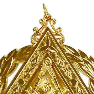 เครื่องประดับปลอกคอแบบดั้งเดิมของสมาคมฟรีเมสันสำหรับผู้เคยเป็นมาสเตอร์ พร้อมเครื่องประดับโลหะฟรีเมสัน ชุบทอง ปรับแต่งได้ - Product Image 2