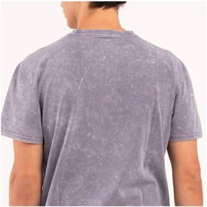 Camiseta lavada con ácido de cuello redondo de algodón 100% de alta calidad, camisetas personalizadas de manga corta para hombre, ropa de entrenamiento de calle alta - Product Image 4