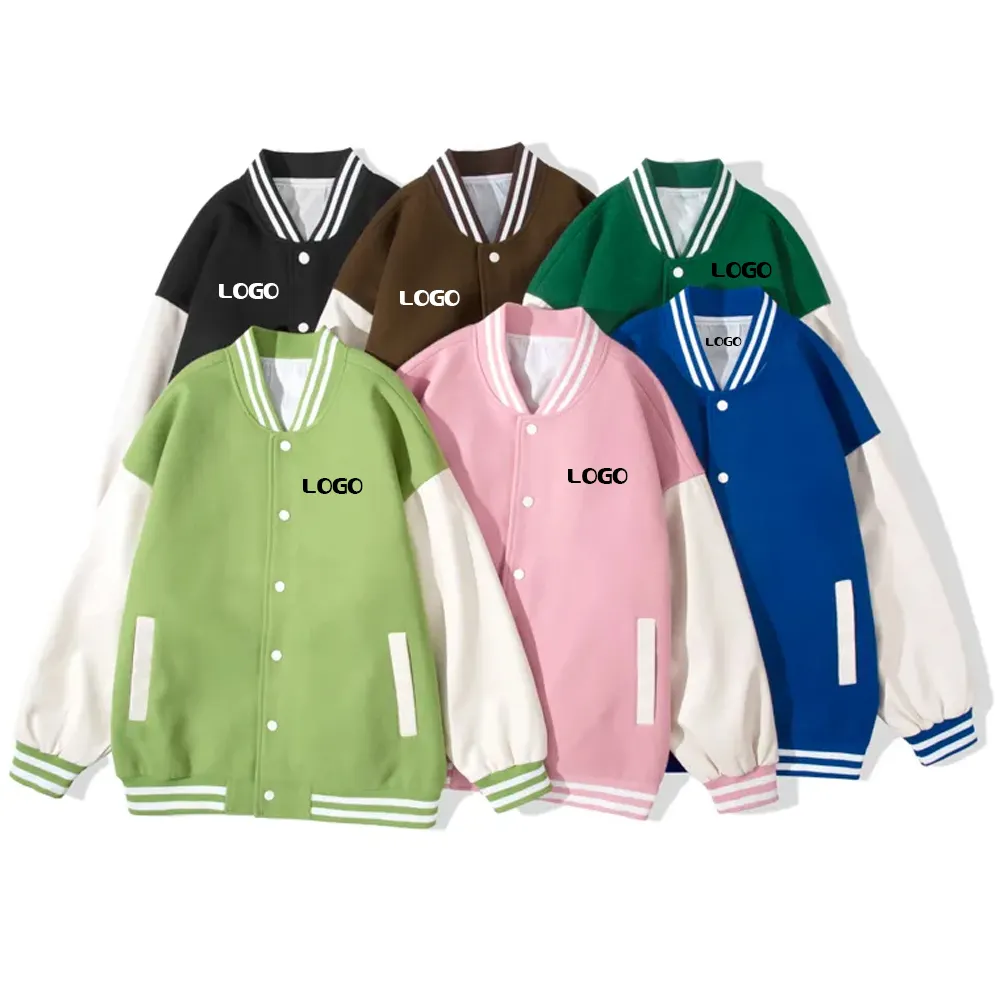 Leder ärmel Fashion Wear Custom Beste Qualität Herbst Slim Fit Blank Baseball Varsity Jacke Neueste Varsity Jacke