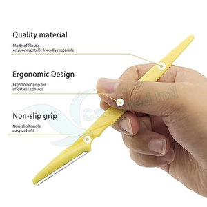 Cuchilla manual de acero inoxidable para dar forma a las cejas, rasuradora de cejas con hoja inclinada, rasuradora facial para depilar el vello facial - Product Image 4