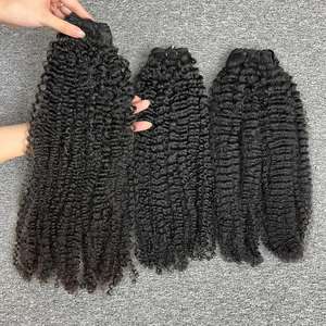 Cheveux crépus bouclés dans la trame, 100% cheveux humains, cheveux bruts un donneur - Product Image 5