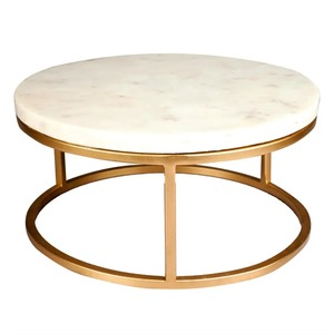 Support à gâteau rond en marbre doré, écologique et classique, en métal, pour la pâtisserie, idéal pour les mariages et les fêtes (vente en gros) - Product Image 1