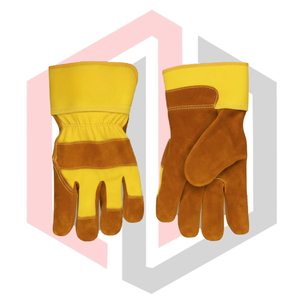 Gants en cuir jaune-brun, paume entière, résistants aux déchirures, respirants, sans silicone, sans poudre, stériles, personnalisables - Product Image 5