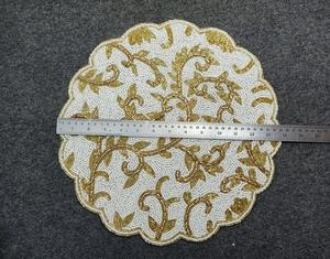Handmade Embroidery Luxury Eco-Friendly Christmas Satin Tablemat Beaded <b>Placemat</b> <b>for</b> Dining <b>Table</b> Decoration <b>for</b> Home Wedding - Product Image 4