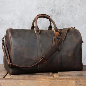 OEM Custom Genuine Leather Vintage Waterproof Travel Duffel <b>Bag</b>-Multifunctional Storage Handmade - Product Image 4