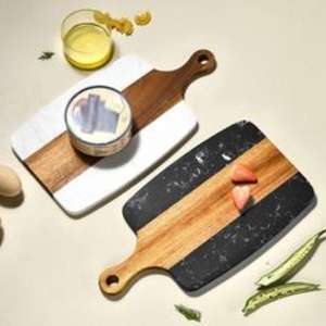 Planche à découper en bois et marbre de qualité professionnelle adaptée aux tâches de cuisine lourdes avec une finition élégante - Product Image 3