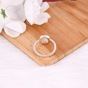 925 <b>Sterling</b> <b>Silver</b> Natural Rainbow Moonstone Gemstone <b>Adjustable</b> Handmade Designer Bridal Gift Statement Jewelry Fine <b>Rings</b> - Product Image 6