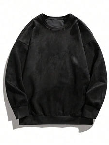 เสื้อสเวตเตอร์คอกลมทรงโอเวอร์ไซส์เข้ารูปเสื้อสเวตเตอร์แขนยาวผ้าฝ้าย100% มีฮู้ดกำหนดโลโก้ได้เอง - Product Image 5