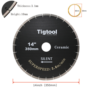 14 inç/350 mm Seramik Sessiz Bıçak Süper Hızlı 3,6 m/dak İzsiz Kesim 45 °   Gönye Kesme Aleti - Product Image 2