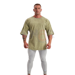 Camiseta de algodón pesado de alta calidad para hombre, diseño de hombro caído de gran tamaño, estilo liso en blanco incluido, servicio OEM 2025 - Product Image 4