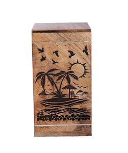 Handcrafted Rising Sun Wooden <b>Urns</b> for Human Ashes Adult <b>Large</b> - Beach Cremation <b>Urn</b> for Ashes -Burial <b>Urn</b> for Columbarium - Product Image 4