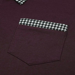 T-shirt en jersey à manches courtes boutonné pour homme, nouveau style, été, respirant, tricoté, motif uni - Product Image 3