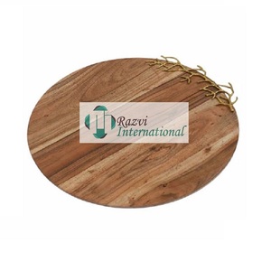 Planche à découper en bois RAZVI INTERNATIONAL, design corail, poignée en acier inoxydable, épaisseur 1,5 cm, passe au lave-vaisselle, pour la cuisine - Product Image 2