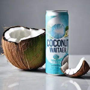 Água de coco com polpa enlatada 500ml 100% água de coco fresca fábrica de bebidas - fabricante de etiqueta OEM - design grátis