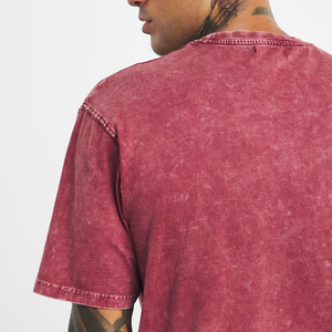 Camisetas de Hombre de Primera Calidad, Lavadas con Ácido, de Poliéster/Algodón, con Logotipo Personalizado, Estilo Urbano, Corte Regular, Tejido Oxford Grueso y Resistente - Product Image 6