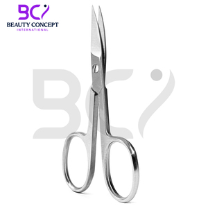Lames incurvées antidérapantes faites à la main Ciseaux de 3.5 pouces pour couper les ongles Logo personnalisé en acier inoxydable argenté avec pointe de lame tranchante - Product Image 2