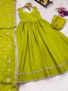 ชุดเดรส anarkali สีเขียว salwar kameez anarkali ชุดเดรสชุดเดรสชุดอินเดียสำหรับผู้หญิง - Product Image 5