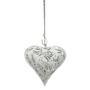 Sala de estar hierro/Cuentas Navidad colgante corazón blanco acabado para vacaciones Festival decoración ornamento personalizado a granel - Product Image 1