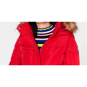 Madden <b>Girl</b> Junior's Green Puffer <b>Coat</b> Hooded Faux Fur Trim Long Formal Casual <b>Outwear</b> Size Small Printed Cotton for Toddlers - Product Image 2