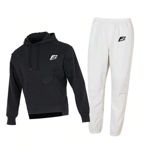 Conjuntos de Sudadera con Capucha y Pantalones Deportivos de Forro Polar Sólido Unisex Personalizados con Impresión de Logotipo, Etiqueta Privada OEM, Conjuntos de Sudadera B2B, Venta al por Mayor ODM - Product Image 1