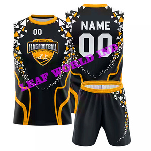 Uniforme de football américain pour enfants 7v7 motif de chiffres sublimé manches courtes grande taille saison d'été conçu pour les garçons - Product Image 5