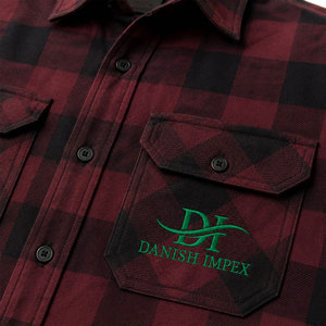 เสื้อเชิ้ตแขนยาวลายสก็อตสีแดงดำผ้าฝ้ายสำหรับงานอุตสาหกรรม DANISH IMPEX รุ่น Unisex Hi Visibility ป้องกันรอยยับ ทนกรด พร้อมโลโก้พิมพ์สกรีน - Product Image 4