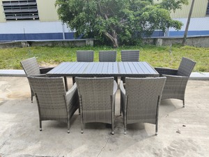 Autre Mobilier de Salle à Manger en Pe Rotin Ensemble de Salle à Manger 8 Places Phu Linh Fabricant Modern Design Ensemble de 8 Chaises Cadre en Acier - Product Image 5