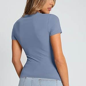 T-shirts à manches courtes pour femmes hauts d'entraînement Fitness t-shirts hauts d'entraînement pour femmes chemises de sport à manches courtes été - Product Image 3