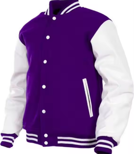Chaqueta universitaria de alta calidad de fabricante OEM para hombre, Mangas de cuero de chenilla bordadas, letras de béisbol personalizadas a prueba de viento - Product Image 6