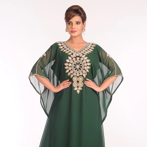 ผ้าคาฟตันอิสลามเย็บปักผ้าจอร์เจียสีเขียวด้านล่าง - Product Image 1