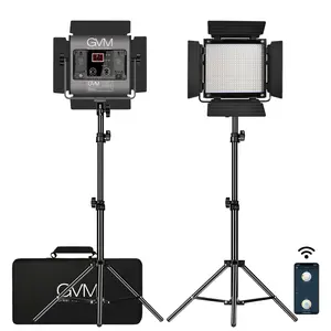 GVM 560AS Kit de painel de lâmpadas fotográficas LED bicolor para estúdio de vídeo, iluminação fotográfica, kit com 2 pacotes, controle remoto digital ajustável