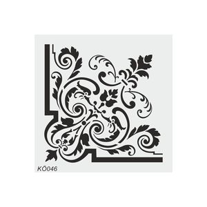 Stencil Design Kö046 modello d'angolo-modelli decorativi di pittura di pareti, piastrelle e oggetti 20x20 Cm
