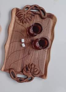 CES PLATEAU IMPRIMÉ EN BOIS MEILLEURE QUALITÉ SCULPTÉE Forme carrée disponible et meilleur échantillon d'artisanat indien Offre Spéciale - Product Image 6