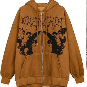 เสื้อฮู้ดดี้ผู้ชายผ้าฝ้ายฟลีซ 100% พรีเมียมทรงโอเวอร์ไซส์ ล้างสีแบบ 3D ซิปเต็มตัว รับสกรีนโลโก้ ระบายอากาศได้ดี สีพื้น - Product Image 2