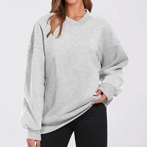 2025 grande taille goutte épaule surdimensionné personnalisé col en V femmes sweats à capuche femmes sweat-shirt femmes - Product Image 2