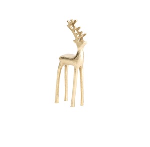 Sculpture de renne en laiton doré moderne, statue de cerf en métal de luxe pour la décoration de la maison, salon, décoration de table de Noël, figurine en gros - Product Image 1
