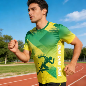 Camiseta Deportiva Unisex con Cuello Redondo, Malla de Poliéster Reciclado que Absorbe la Humedad, para Carreras de Trail, Maratón, Carreras Benéficas, Logotipo Personalizado del Equipo - Product Image 6