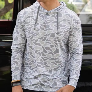 OEM Sweat à capuche de pêche haute qualité en polyester à séchage rapide avec impression par sublimation UPF 50 Chemise de pêche à capuche - Product Image 1