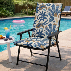 Coussins de chaise de jardin style loft 95x50x4cm, hydrofuges, légers, avec rembourrage en mousse et sangles de fixation pour usage extérieur - Product Image 1