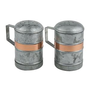 Caddy à sel et poivre rond en métal Caddy fait à la main d'excellente qualité Caddy à sel et à poivre fini personnalisé en gros - Product Image 4