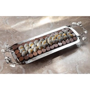Plateau de serveur de chocolat au design moderne Plateau de bonbons en métal argenté de haute qualité pour les fêtes de mariage et tout autre événement - Product Image 4