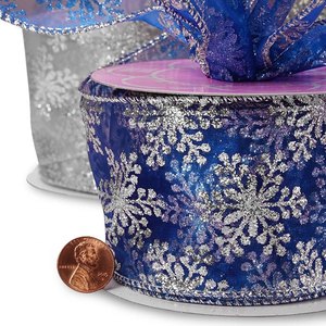 Snowflake Sheer Christmas Ribbon - Product Image 3
