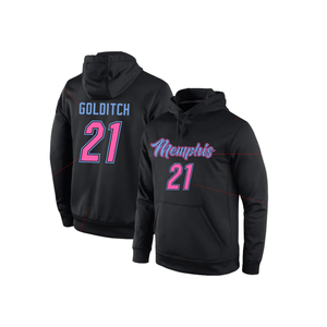 เสื้อฮู้ดพิมพ์ลายซับลิเมชั่นสีน้ำเงินสำหรับฤดูหนาว แบบกำหนดเอง พร้อมชื่อทีมและหมายเลขส่วนตัว เสื้อสเวตเชิ้ตแบบสวมหัว ชุดกีฬาสำหรับการฝึกซ้อม - Product Image 4