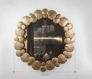 Modern Round <b>Wall</b> <b>Mirror</b> with Golden Beads, Luxury Metal <b>Wall</b> <b>Mirror</b> <b>for</b> <b>Bathroom</b>, Living Room, Bedroom, Entryway & Gifts - Product Image 5
