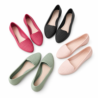 Chaussures plates personnalisées pour femmes en PVC à bout pointu, coupe basse, à enfiler, style gelée, pour l'été