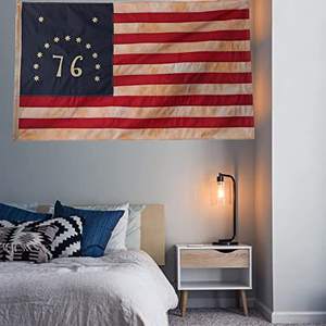 Drapeau américain taché de thé 3x5, brodé, Bennington, Pères fondateurs 1776, drapeaux robustes, vintage, tissu Betsy Ross, cousu aux États-Unis - Product Image 4