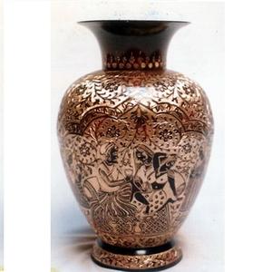 Vase à fleurs en laiton de haute qualité, nouveau design, rond, avec impression en relief, pour Noël, Lord LV102010, moulage - Product Image 4