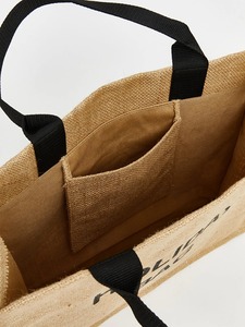 Sac fourre-tout en jute personnalisé avec logo OEM ODM, sac de plage réutilisable écologique, fabricant - Product Image 3